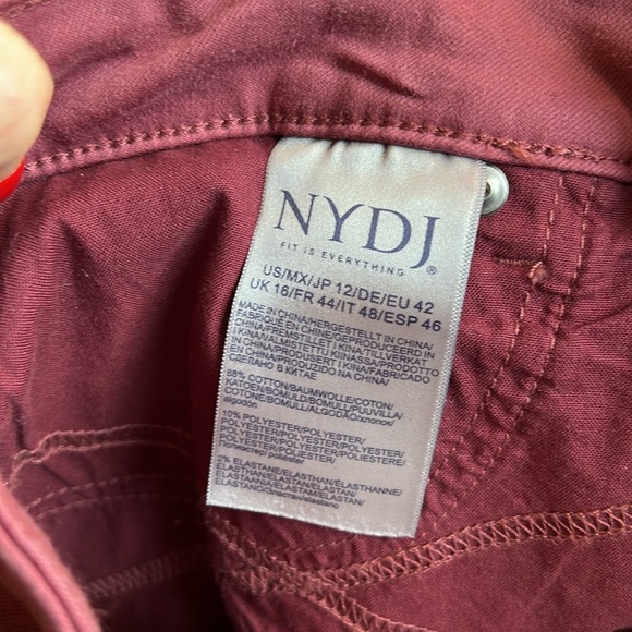 NYDJ Marilyn Straight dusty rose husk denim jean pants size 12 zip up - Picture 7 of 7